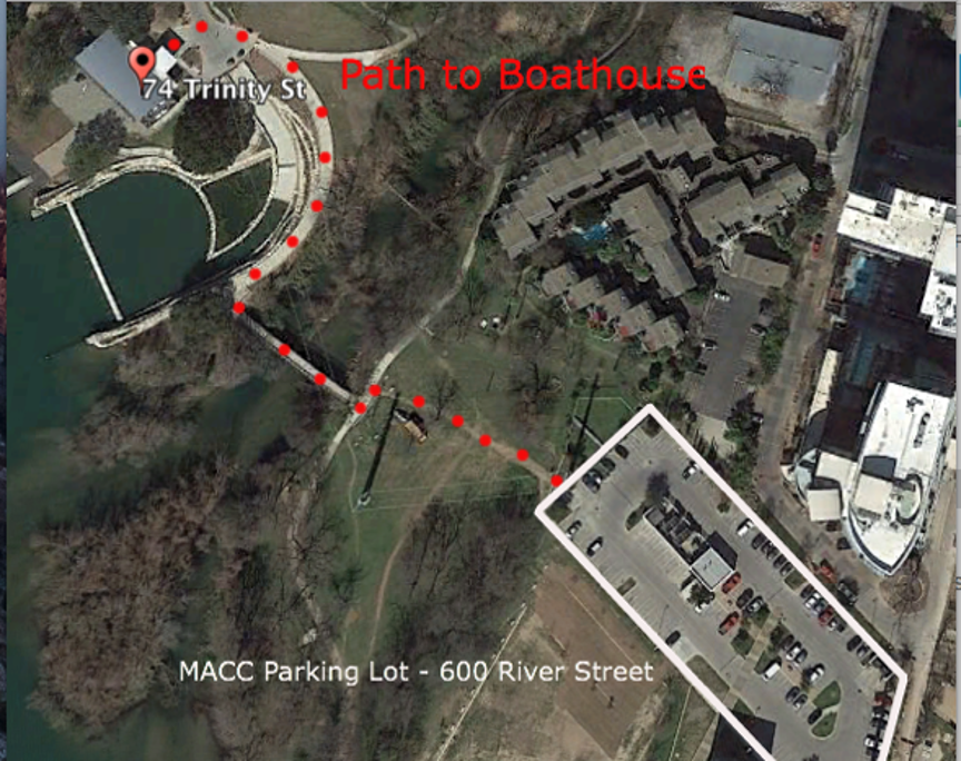 MACC parking lot map | Austin Rowing Club